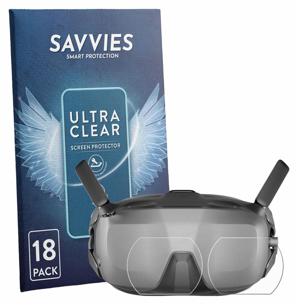 18x Für DJI Goggles N3 (Linse) Schutzfolie Savvies Displayschutz Display Schutz Folie Klar Transparent