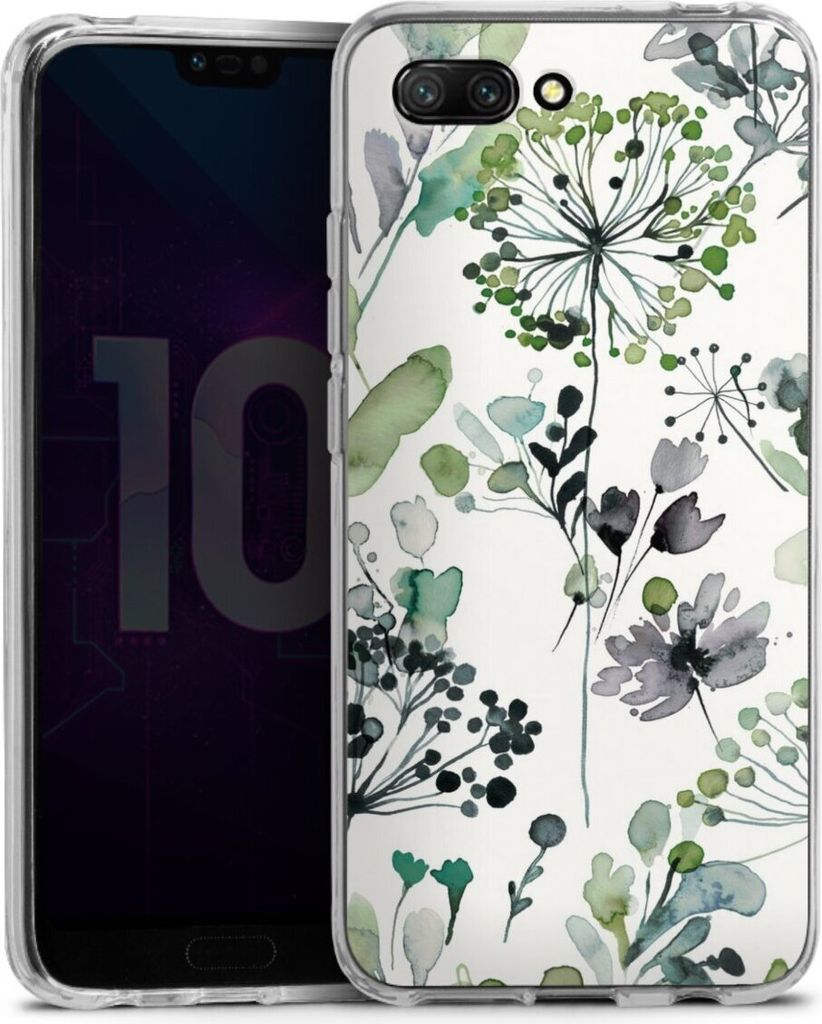 DeinDesign Handyhülle für Huawei Honor 10 Silikon Hülle Case Smartphone Schutzhülle Blumen Wasserfarbe Eukalyptus