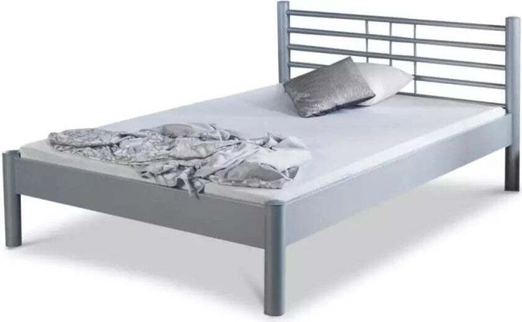 Metallbett Mia – 90x220 cm / silbergrau