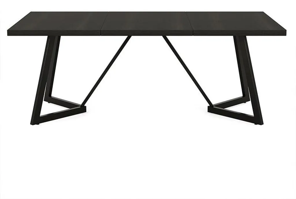 Grande table de cuisine rectangulaire noire 182cm style contemporain