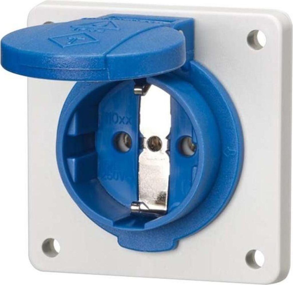 Mennekes Schuko-Anbausteckdose blau 16A 2p+E 230V IP54 Produktbild 