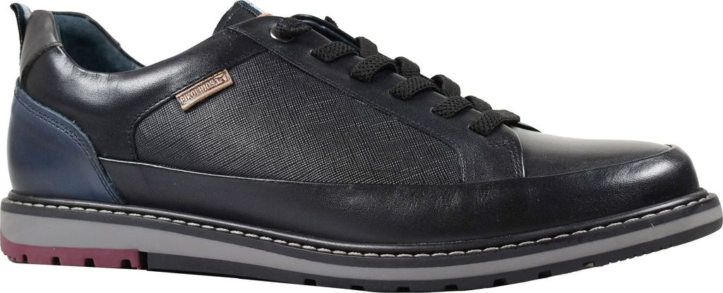 Pikolinos Herren Schnürschuh Leder Slipper mit Gummizug Berna M8J-6303C1, Größe:43 EU, Farbe:Schwarz