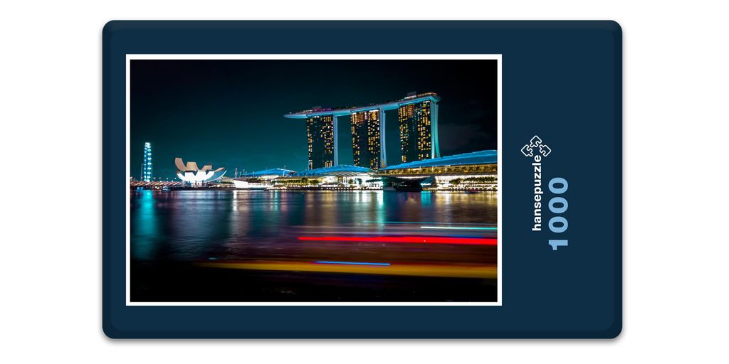 hansepuzzle 15205 - Marina Bay Sands Puzzle, 1000 Teile, Gebäude, 60,0 x 46,0cm mit hochwertiger Aufbewahrung, Kartonbox & Beutel