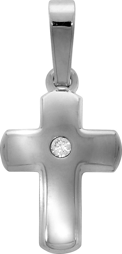 F Anhänger 925/- Sterling Silber 1,9cm weiß Zirkonia 371240357R