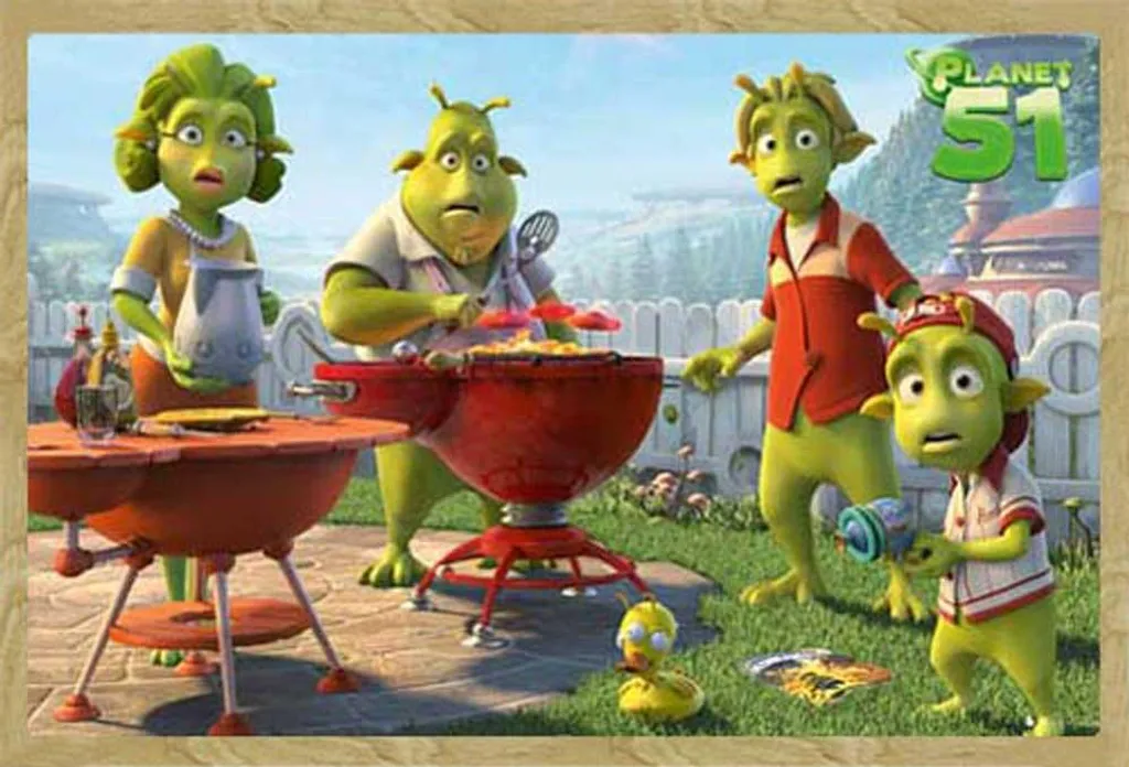 Regalo Originale: Poster Planet 51 + Cornice Faggio Shinsuke Maxi