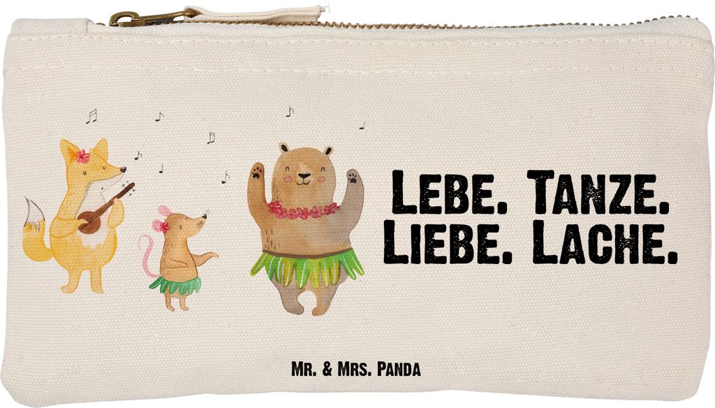 Mr. & Mrs. Panda Kulturtasche Waldtiere Aloha Größe S Klein - Weiß - Geschenk, Mäppchen, Stoffbeutel, Waschbeutel, Hase, kosmetiktäschchen, Lu...