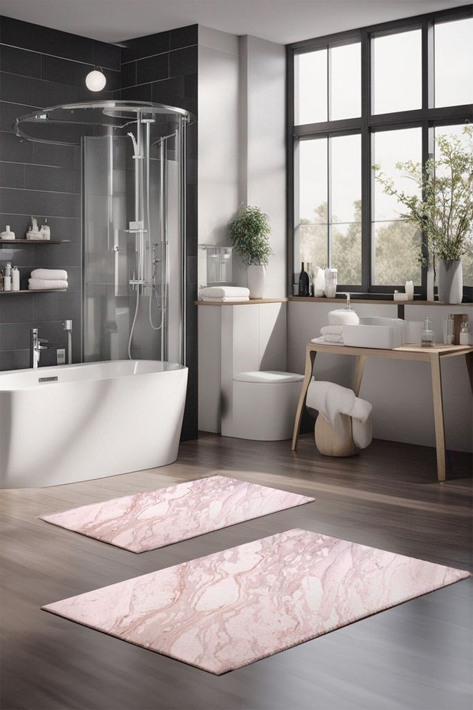 Mijolnir, CT-5034 - Pink, Badematten, Mehrfarbig, Polyester, 60 x 100 cm