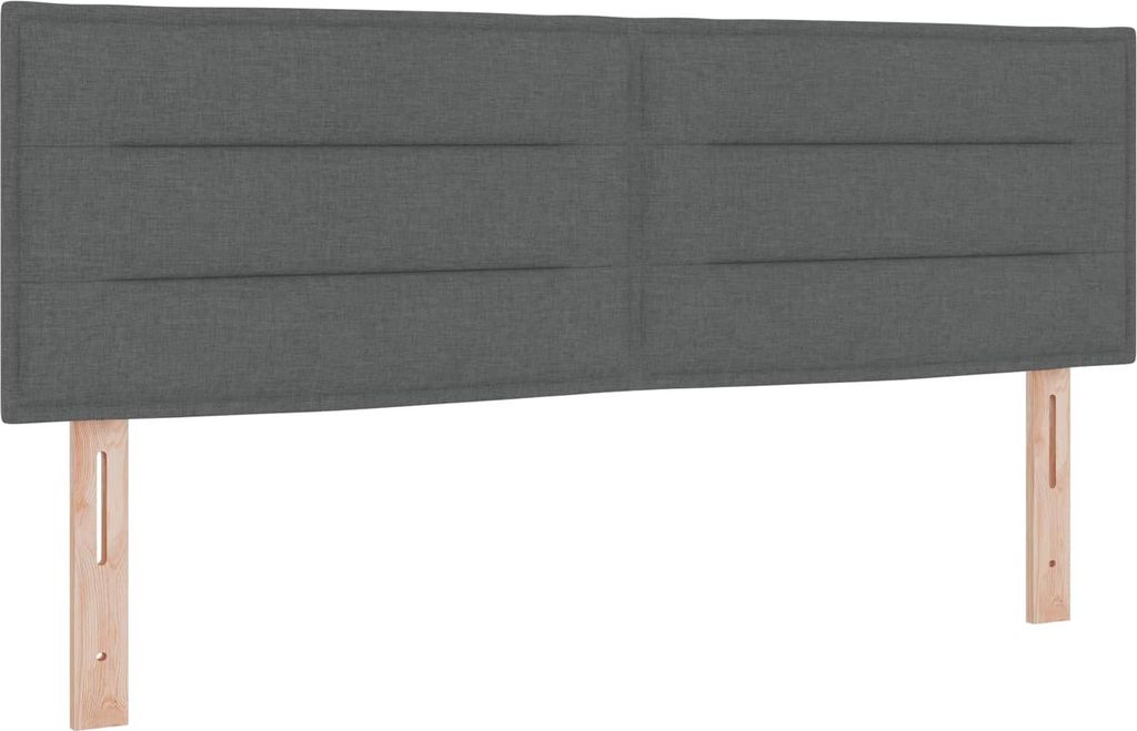 vidaXL LED Kopfteil mit LED-Lichtleisten Dunkelgrau 160 cm Stoff