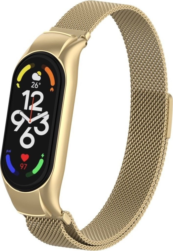 Strap-it Milanese Armband - Kompatibel mit Xiaomi Mi Band 7 Armband Ersatzarmband Edelstahl - Armband mit Magnetverschluss - Hochwertiges Material ...