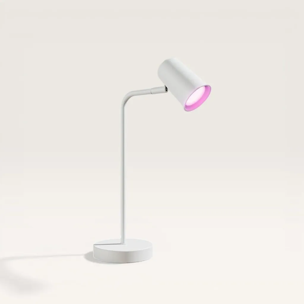 Lampe connectée de bureau pour télétravail RGBWW inclinable et blanc