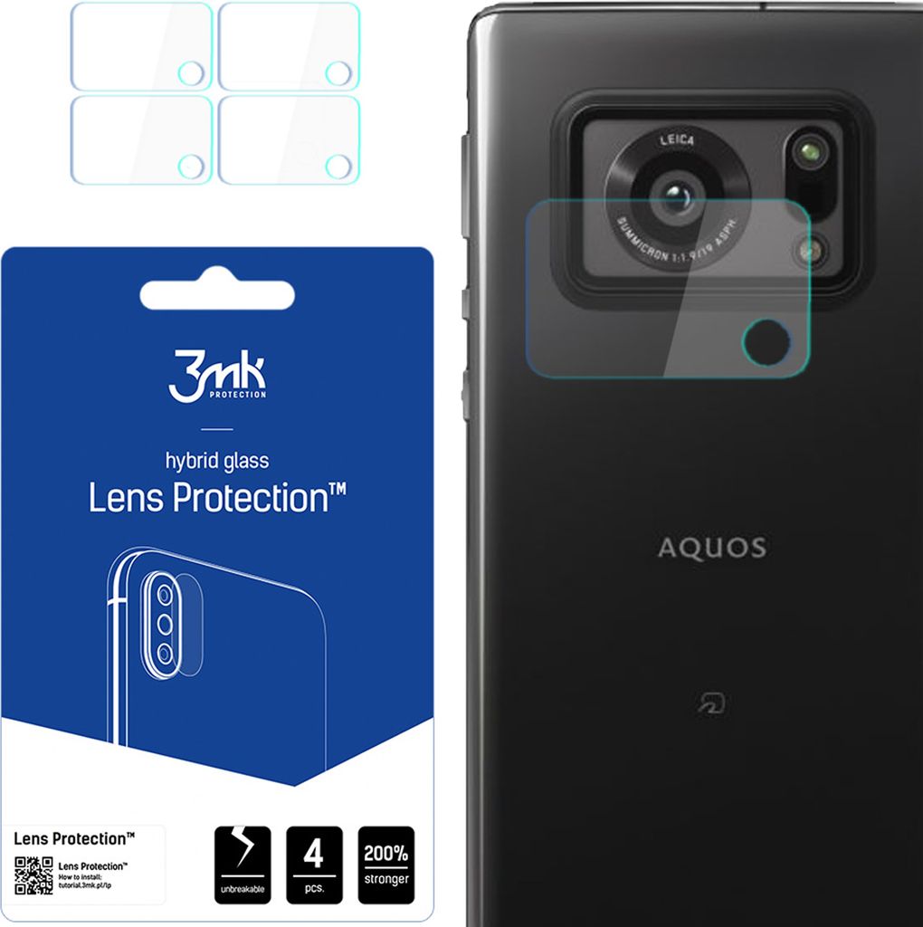 3mk Hybridglas Lens Protection für Sharp Aquos R6 Kamera Objektiv Kameralinse 0,16mm 6H (4 Stück)