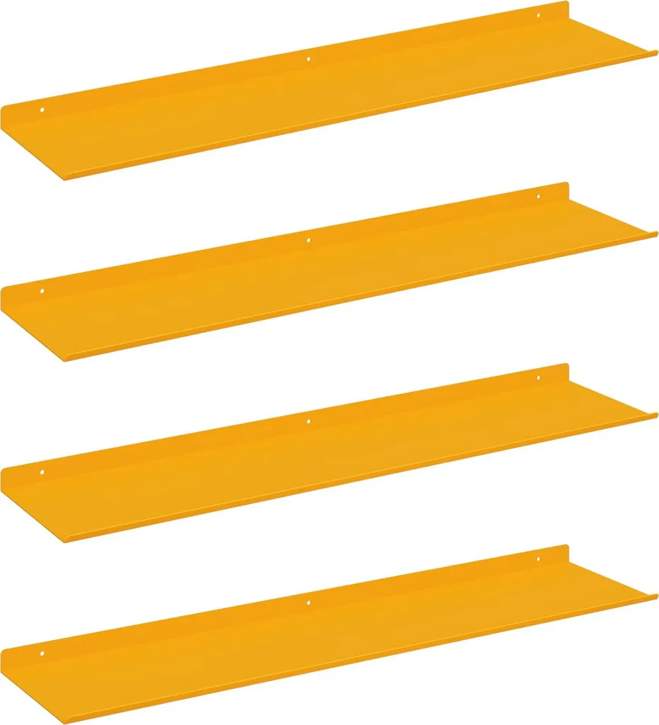 vidaXL Mensole a Muro 4 pz Giallo Senape 80 cm - Arredo Design Casa