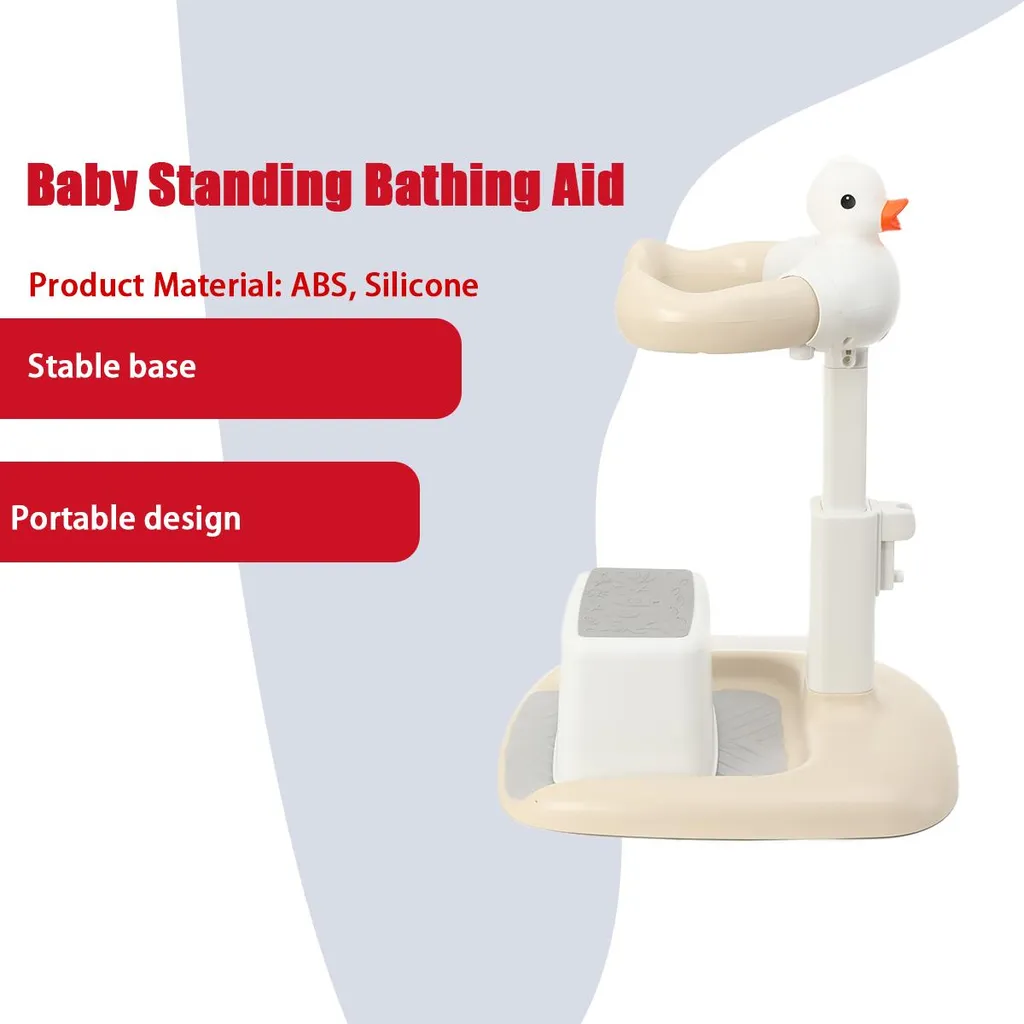 Support de baignoire ergonomique pour bébé, réglable et stable en ABS blanc - 2