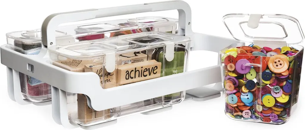 Organisateur modulaire transparent Deflecto avec système de blocage