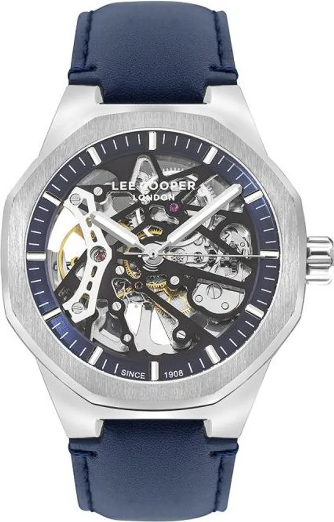 Lee Cooper LC07904.399 Orologio Uomo Skeleton Fashion Blu Navy 43mm