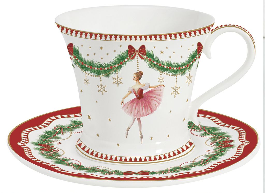 Tasse mit Untertasse MAGIE DE NOEL Weihnachtszauber 200ml in GB Easy Life