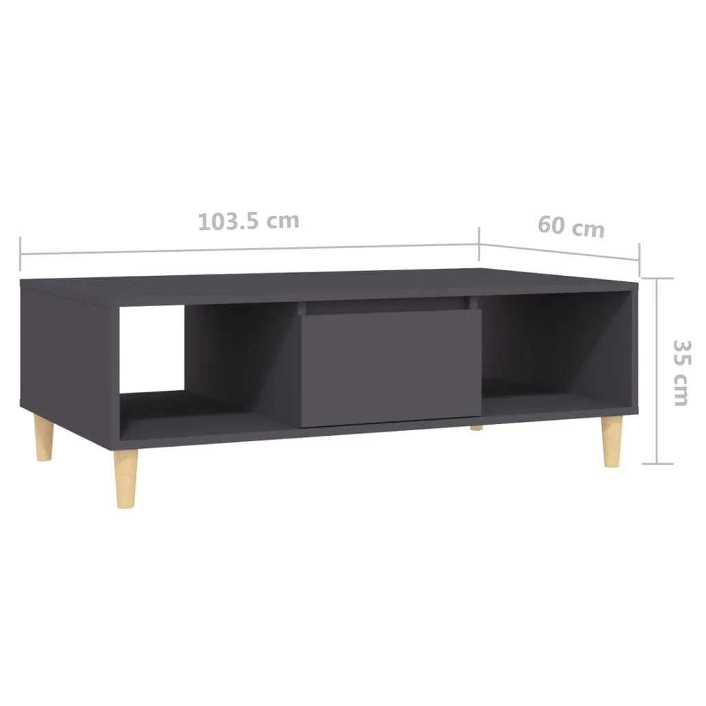 Table Basse rectangulaire Grise en Bois Composite de 103,5 cm Long
