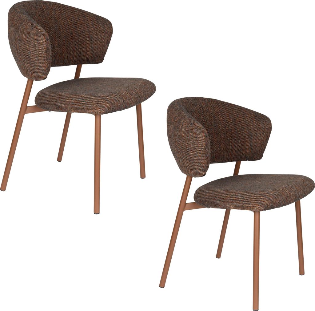 Housecraft Living Jasmine Esszimmerstuhl Braun - 2 er Set