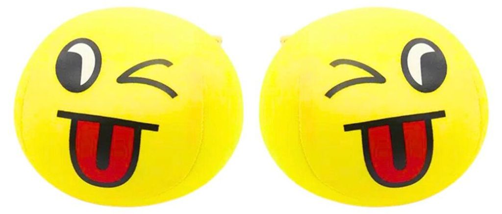 Leantoys Weicher Ball Smiley Emoji Ball Gelb 9cm Produktbild 