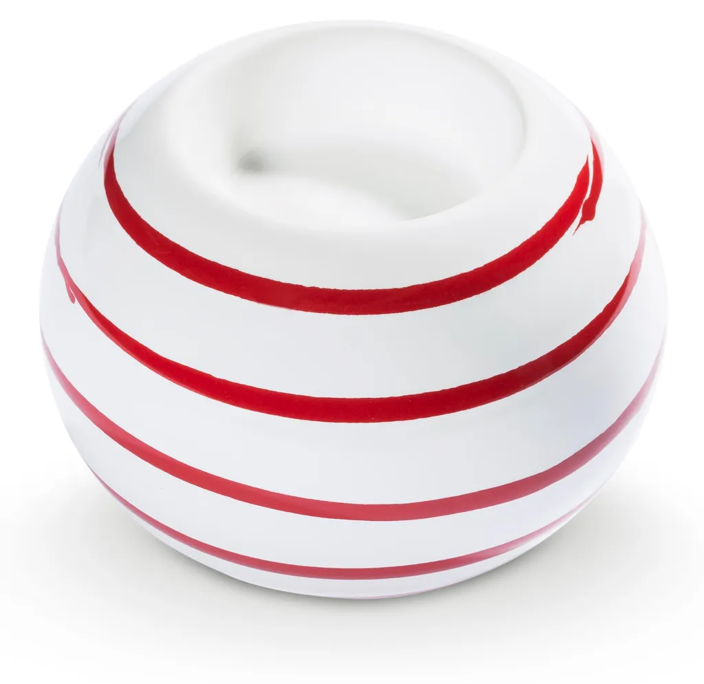 Lustre à boules décor rouge flammé peint main Gmundner Keramik