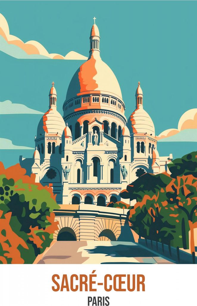 Plakat 67,5x95cm Sacré-Cœur, Paris