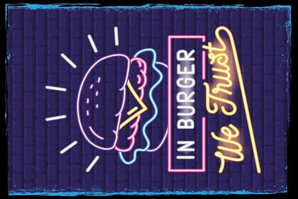 vianmo Blechschild 30x20 cm In Burger we trust