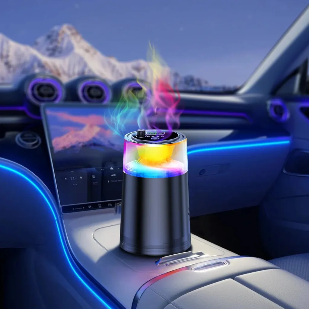 Nébuliseur voiture sans eau à ultrasons avec 4 modes de diffusion