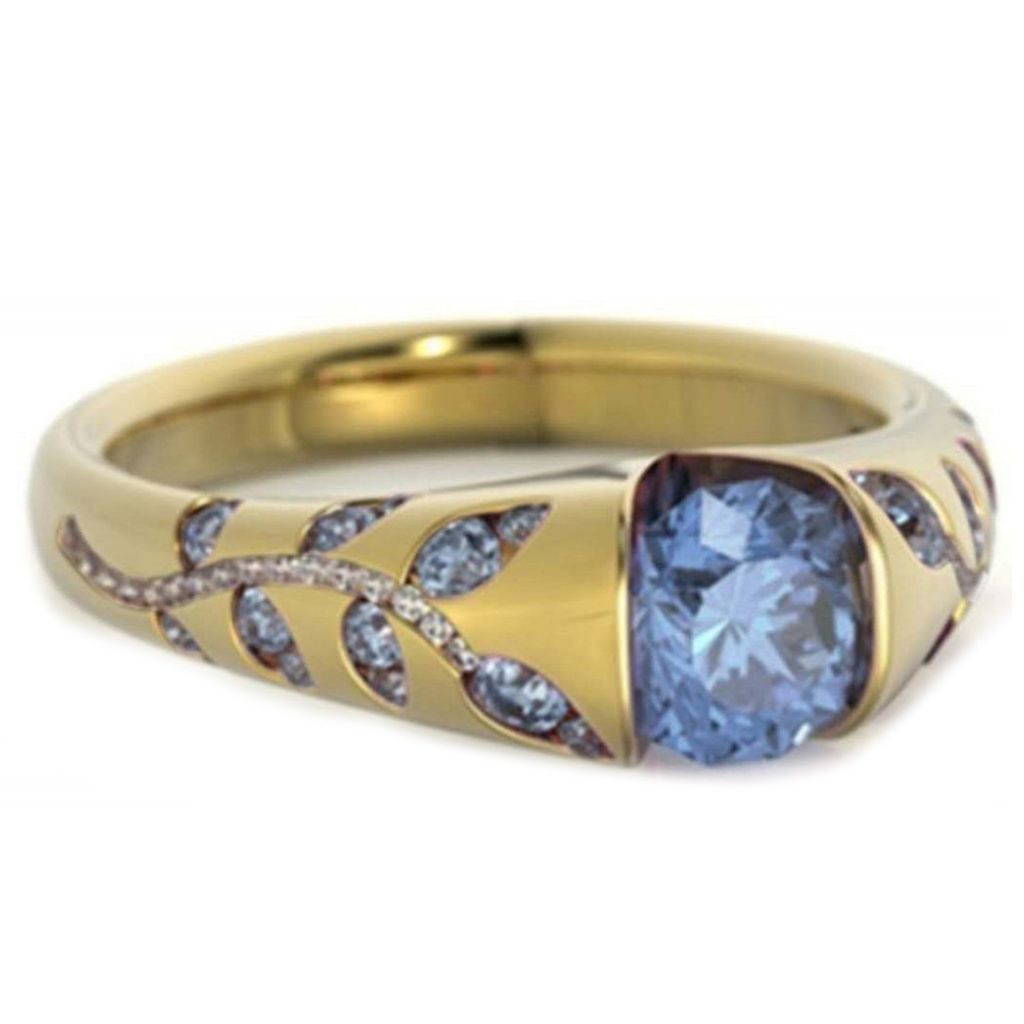 Frauen Mode Blatt Faux Saphir Strass Intarsien Finger Ring Club Schmuck Geschenk-Golden,US 8