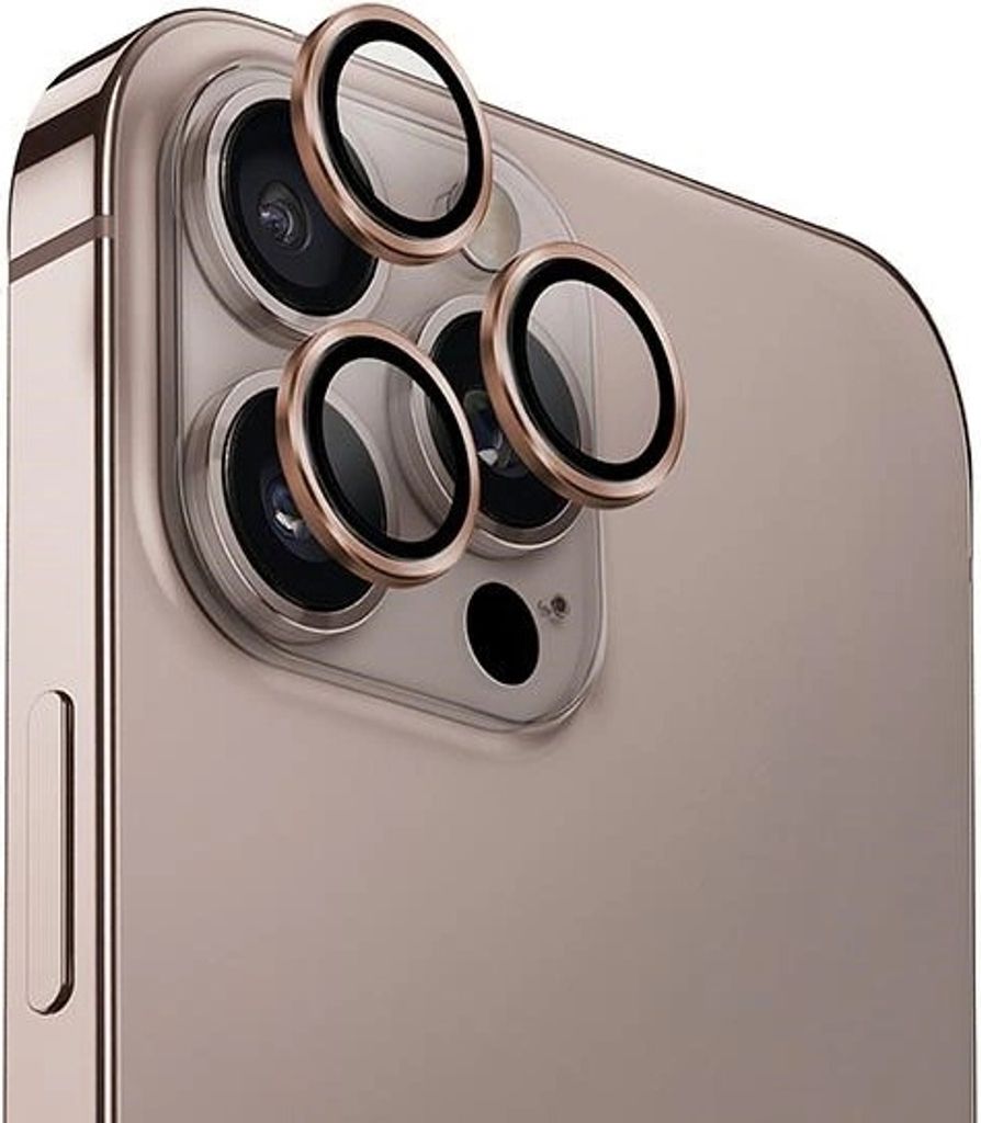 UNIQ Optix Aluminium Kamera Objektivschutz Apple iPhone 16 Pro / 16 Pro Max taupe gold