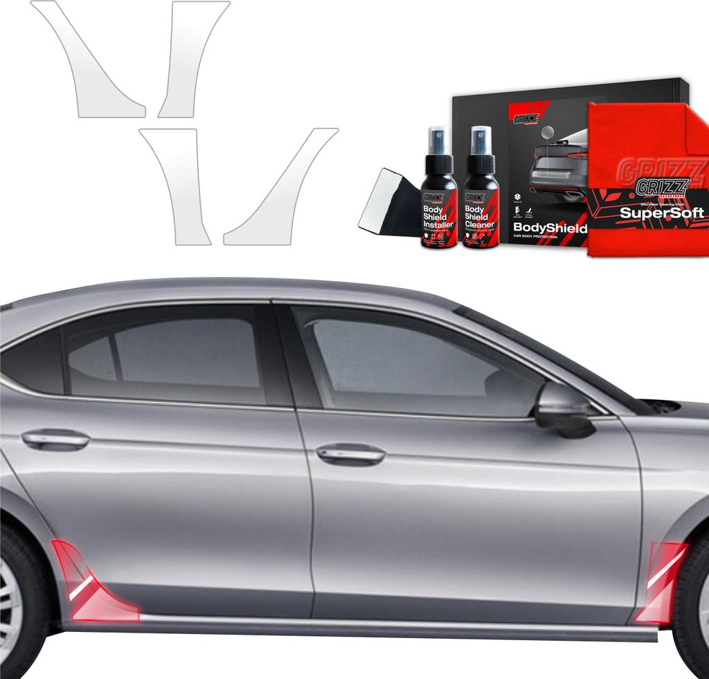 4in1 Schutzfolie Grizz Protector für hinteren & vorderen Seitenschweller - Skoda Superb 4 Liftback (2024-2025)