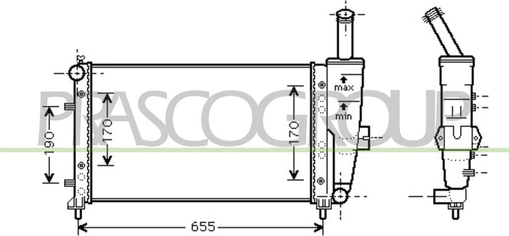 PRASCO FT133R009 Kühler Wasserkühler Motorkühler für FIAT PUNTO (188)