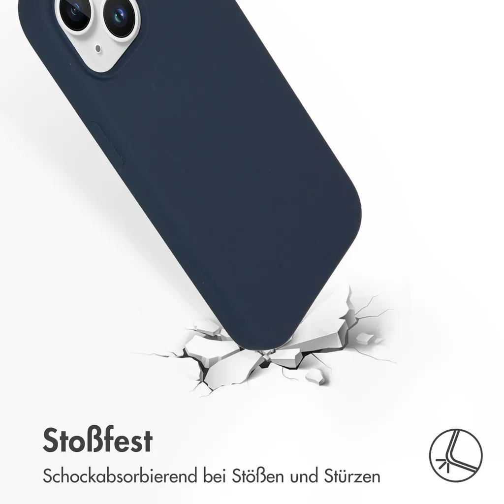 EASSGU Custodia In Silicone TPU Per IPhone 15 (6,1 Pollici) – Cover Morbida Antiscivolo Con Strisce – Colore Blu