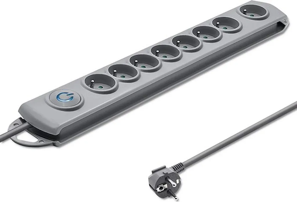 Multipresa Professionale Qoltec 50167 Grigia 8 Posti Protezione 230V