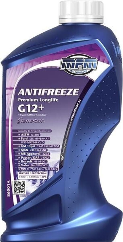 MPM Premium Longlife G12+ Kühlmittel Kühlerfrostschutz 1L Rot -40° (50%)°C Antifreeze Konzentrat G12+ type D