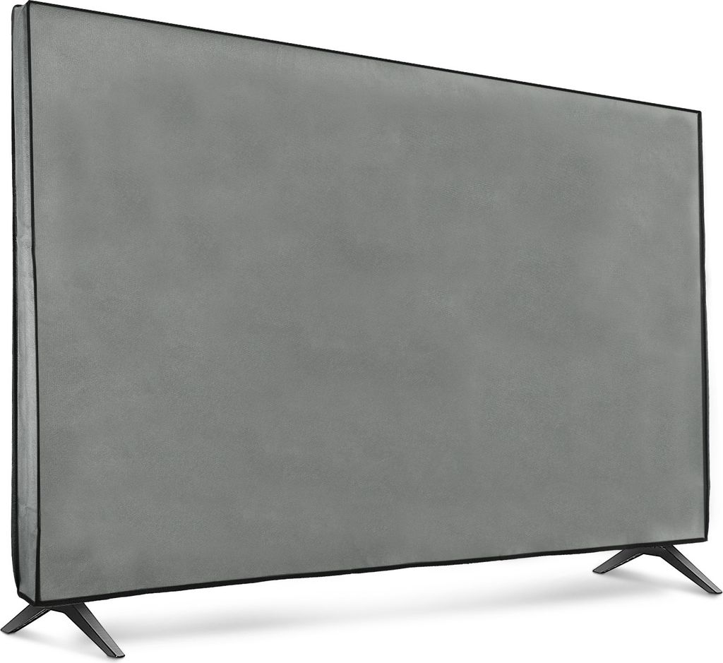 kwmobile 65" TV Abdeckung Indoor - Fernseher Hülle Bildschirmschutz Abdeckung - TV Bildschirm Staubschutzhülle - Fernsehabdeckung - Hellgrau