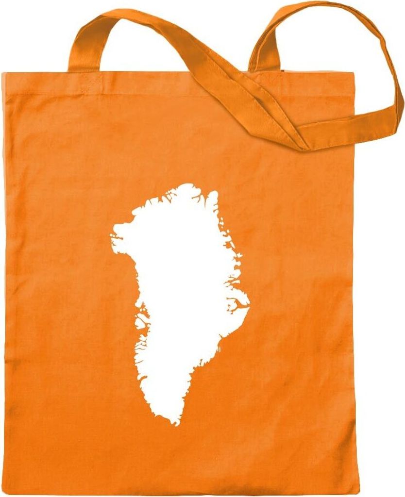 Kiwistar - Baumwolltasche - mandarin - Grönland - Nuuk Umriss - Tragetasche Stoffbeutel Umhängetasche langer Henkel
