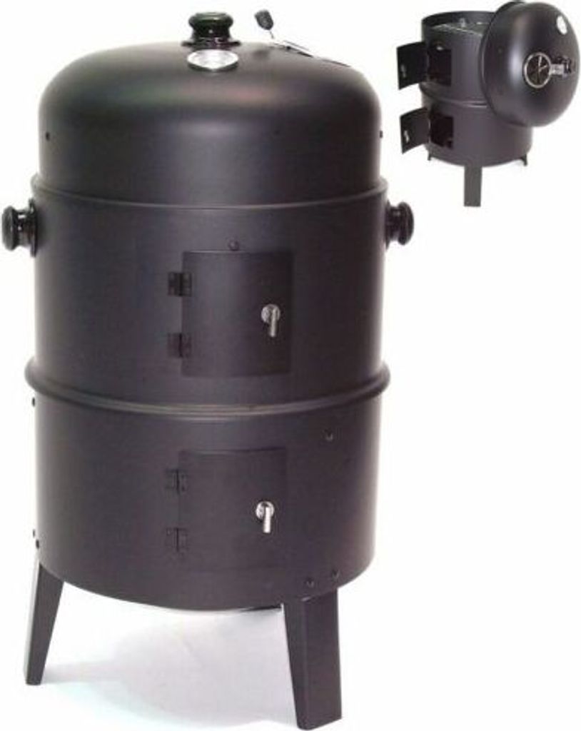 3in1 BBQ Räucherofen Holzkohlegrill Räuchergrill Grilltonne Smoker 56512 Grill