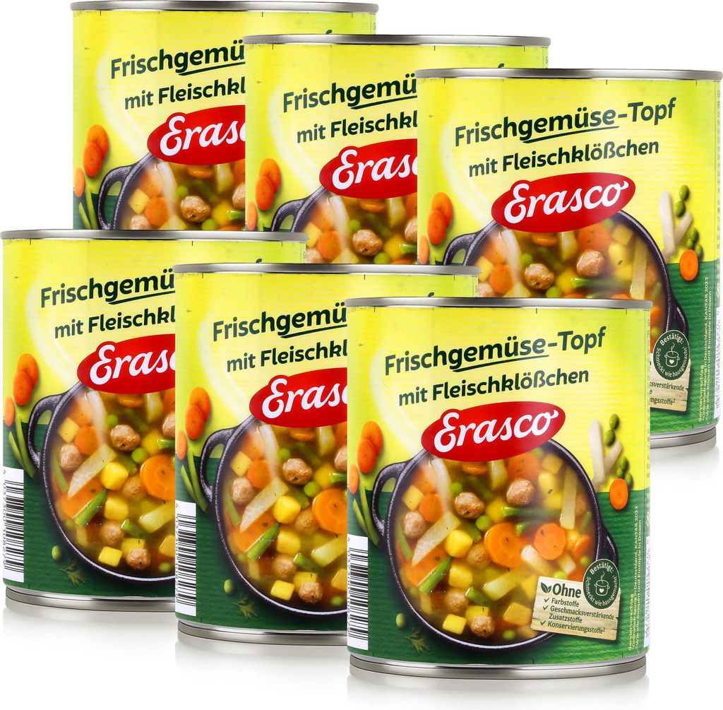 Erasco Frischgemüse-Topf Fleischklößchen 800g Fertigessen Produktbild 