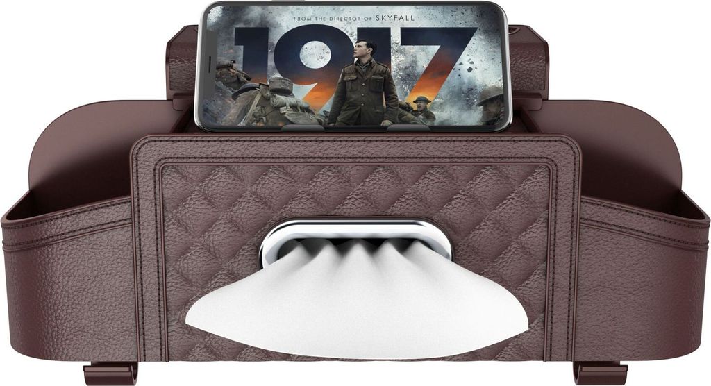 INF Braune Kunstleder Auto Rücksitz Organizer Aufbewahrungsbox