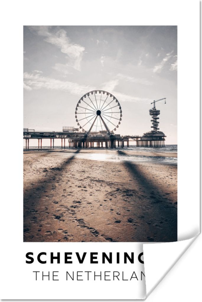 MuchoWow Poster Niederlande - Scheveningen - Reuzenrad 80x120 cm - Papierdruck