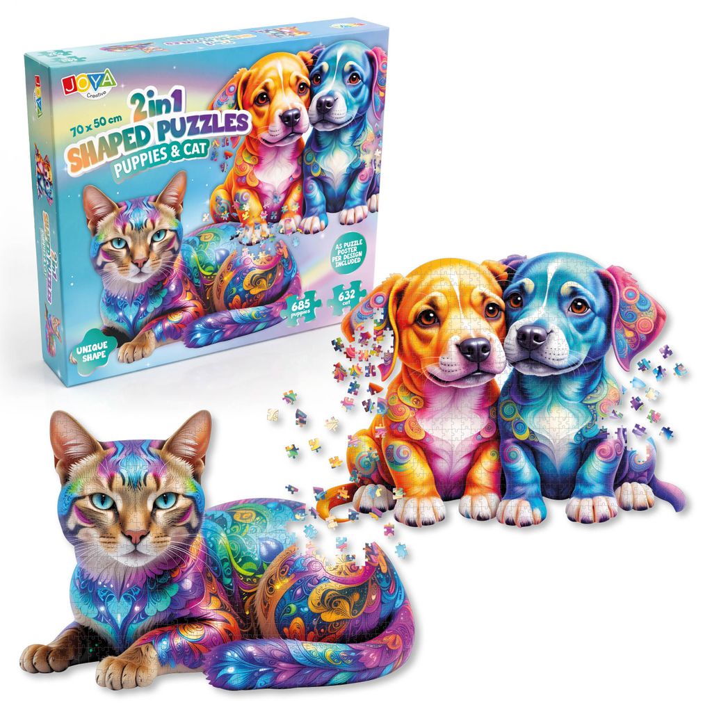 Legpuzzel Dieren 2-in-1 – Honden & Katten, 685 & 632 Productafbeelding 