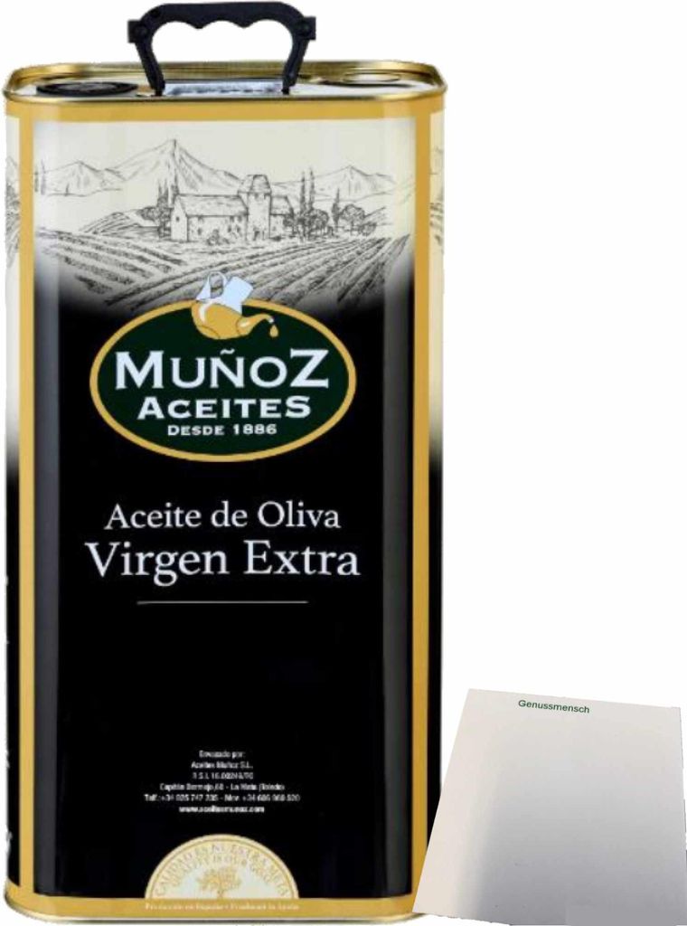 Munoz Aceite de Oliva Virgen Extra Natives Olivenöl (5L Dose) + usy Block