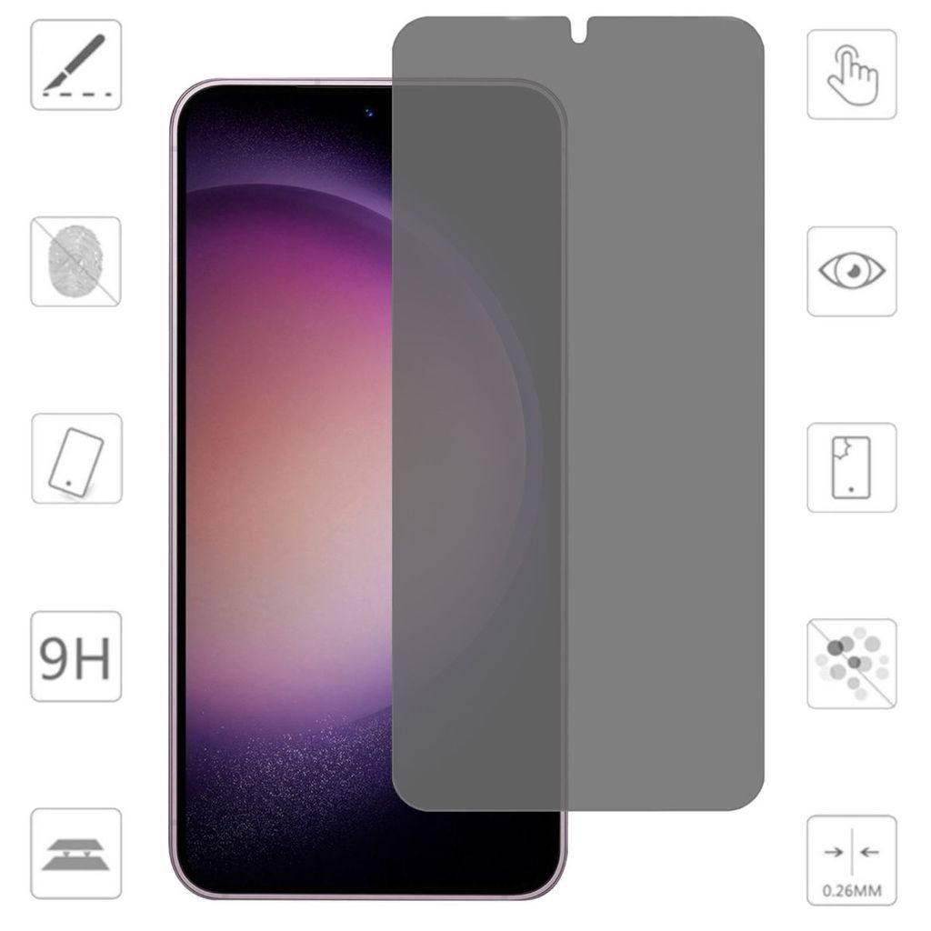 Für Samsung Galaxy S24 Plus 2.5D 0,26mm Privacy H9 Hart Glas Transparent Panzer Folie Schutz Zubehör