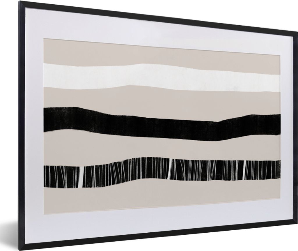 MuchoWow Gerahmtes Poster Linie - Pastell - Minimalismus - Muster 60x40 cm - Poster mit Schwarzem Bilderrahmen Wandposter Rahmen Foto Bilder - Sc...