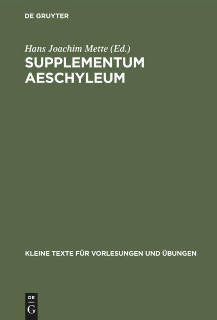 Supplementum Aeschyleum