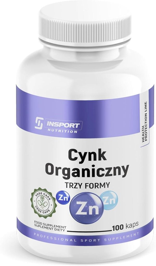 Organisches Zink – 3 Formen: Gluconat, Citrat, Picolinat – 100 Kapseln – INSPORT