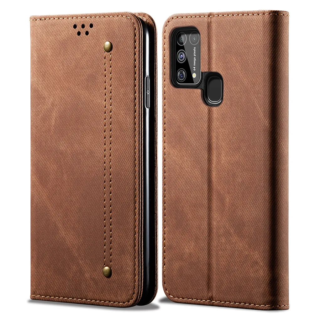 Custodia Pelle Galaxy M31 Marrone: Accessorio Fashion con Portafoglio