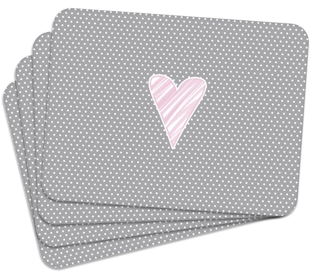 MG Design Set aus 4 Kork-Platzsets - Heart 4 - 30 x 40 cm - Produktbild 