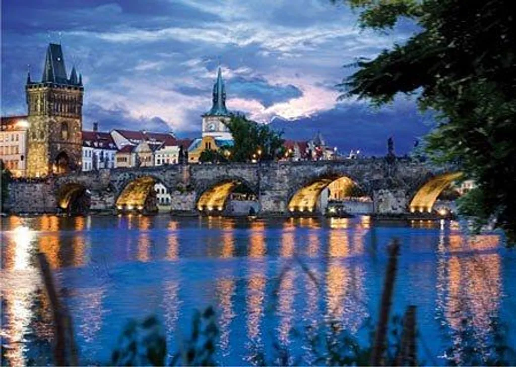 Puzzle de Prague 1000 pièces avec impression nocturne haute fidélité