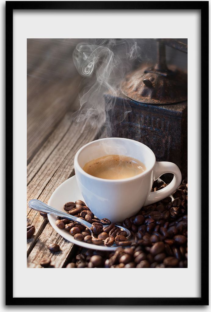Bild - Bilderrahmen - 40 cm x 60 cm - MDF - Rahmen - Wandkunst - Eine Tasse Kaffee